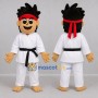 Custom White and Red Martial Artist Mascot Costume Adult Full Body Suit for Martial Arts Events