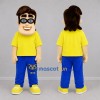 Custom Yellow and Blue Boy Mascot Costume Adult Full Body Suit for School Events Custom Yellow and Blue Boy Mascot Costume Adult Full Body Suit for School Events