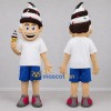 Custom White and Blue Ice Cream Boy Mascot Costume Adult Full Body Suit for Food Festivals Custom White and Blue Ice Cream Boy Mascot Costume Adult Full Body Suit for Food Festivals