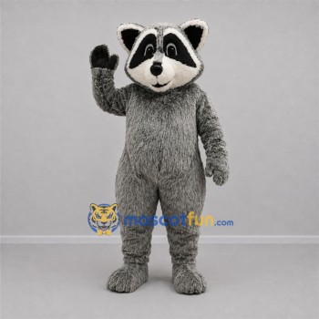 Custom Gray and Black Raccoon Mascot Costume Adult Full Body Suit for Wildlife Events Custom Gray and Black Raccoon Mascot Costume Adult Full Body Suit for Wildlife Events