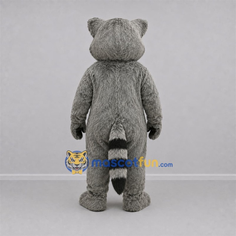 Custom Gray and Black Raccoon Mascot Costume Adult Full Body Suit for Wildlife Events Custom Gray and Black Raccoon Mascot Costume Adult Full Body Suit for Wildlife Events