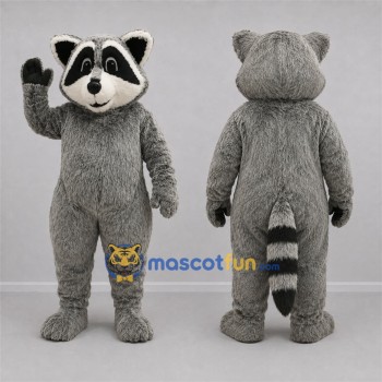 Custom Gray and Black Raccoon Mascot Costume Adult Full Body Suit for Wildlife Events