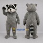 Custom Gray and Black Raccoon Mascot Costume Adult Full Body Suit for Wildlife Events