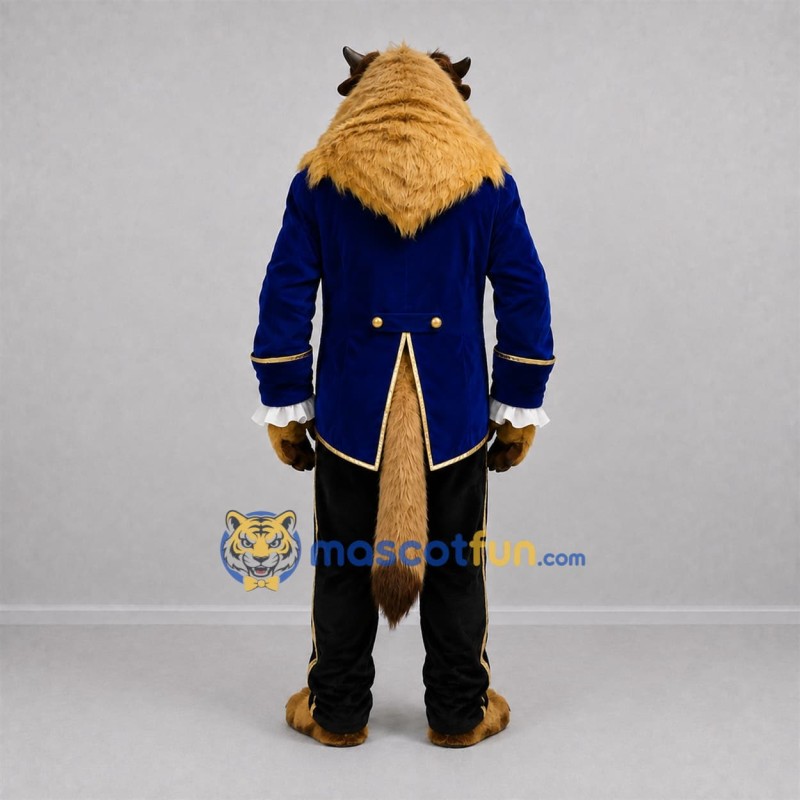 Custom Brown and Blue Beast Prince Mascot Costume Adult Full Body Suit for Fantasy Events Custom Brown and Blue Beast Prince Mascot Costume Adult Full Body Suit for Fantasy Events