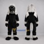 Custom Black and White Winged Dog Mascot Costume Adult Full Body Suit for Fantasy Events