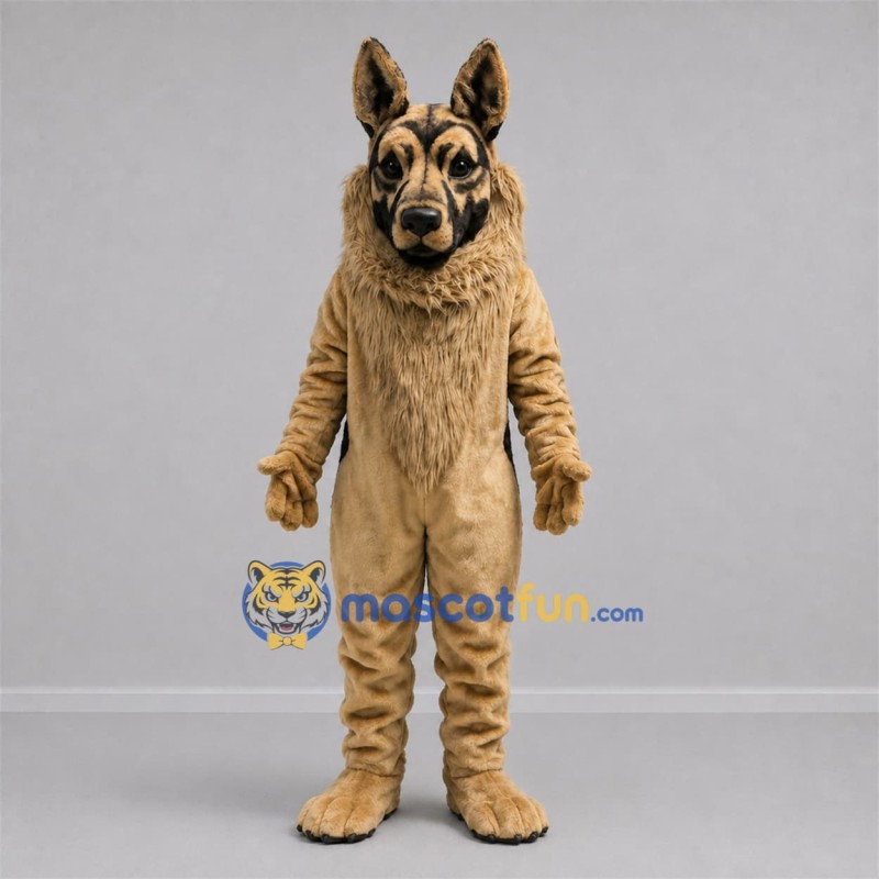 Custom Tan and Black Hyena Mascot Costume Adult Full Body Suit for Wildlife Events