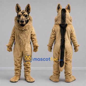 Custom Tan and Black Hyena Mascot Costume Adult Full Body Suit for Wildlife Events