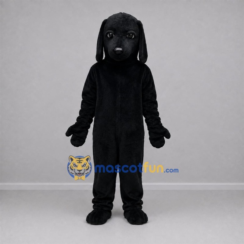 Custom Black Dog Mascot Costume Adult Full Body Suit for Pet Events Custom Black Dog Mascot Costume Adult Full Body Suit for Pet Events