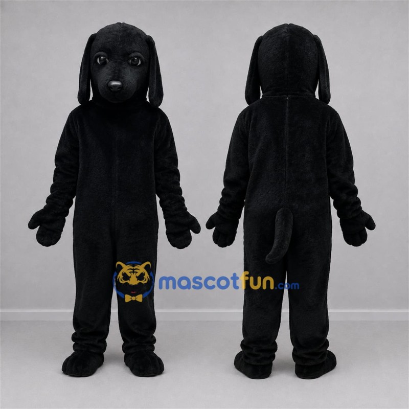 Custom Black Dog Mascot Costume Adult Full Body Suit for Pet Events Custom Black Dog Mascot Costume Adult Full Body Suit for Pet Events