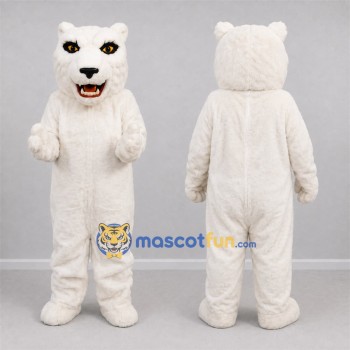 Custom White Polar Bear Mascot Costume Adult Full Body Suit for Winter Events