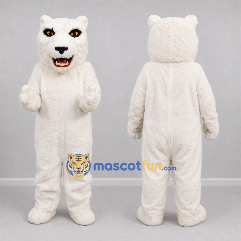 Custom White Polar Bear Mascot Costume Adult Full Body Suit for Winter Events Custom White Polar Bear Mascot Costume Adult Full Body Suit for Winter Events