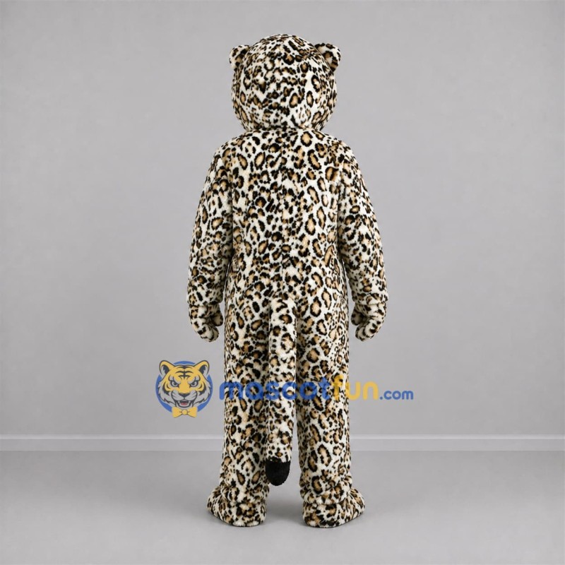 Custom Tan and Black Leopard Mascot Costume Adult Full Body Suit for Wildlife Events Custom Tan and Black Leopard Mascot Costume Adult Full Body Suit for Wildlife Events
