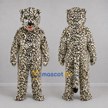 Custom Tan and Black Leopard Mascot Costume Adult Full Body Suit for Wildlife Events