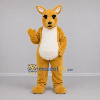 Custom Tan and White Kangaroo Mascot Costume Adult Full Body Suit for Wildlife Events