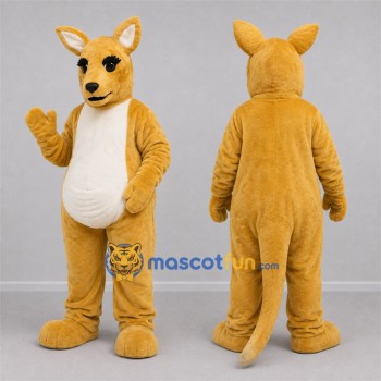 Custom Tan and White Kangaroo Mascot Costume Adult Full Body Suit for Wildlife Events