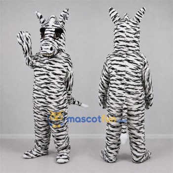 Custom Black and White Zebra Mascot Costume Adult Full Body Suit for Wildlife Events
