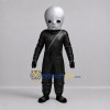 Custom Silver and Black Alien Mascot Costume Adult Full Body Suit for Space Events Custom Silver and Black Alien Mascot Costume Adult Full Body Suit for Space Events
