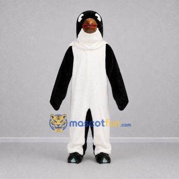 Custom Black and White Penguin Mascot Costume Adult Full Body Suit for Winter Events Custom Black and White Penguin Mascot Costume Adult Full Body Suit for Winter Events