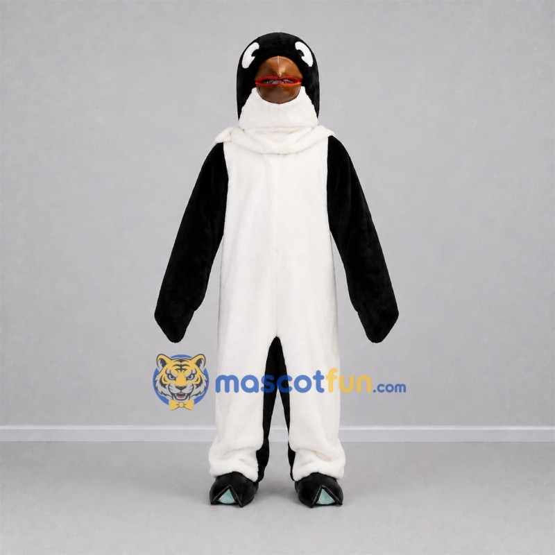Custom Black and White Penguin Mascot Costume Adult Full Body Suit for Winter Events Custom Black and White Penguin Mascot Costume Adult Full Body Suit for Winter Events