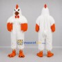 Custom White and Orange Rooster Mascot Costume Adult Full Body Suit for Farm Events