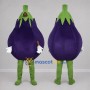 Custom Purple and Green Eggplant Mascot Costume Adult Full Body Suit for Food Festivals