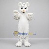 Custom White and Black Snow Leopard Mascot Costume Adult Full Body Suit for Wildlife Events Custom White and Black Snow Leopard Mascot Costume Adult Full Body Suit for Wildlife Events