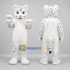 Custom White and Black Snow Leopard Mascot Costume Adult Full Body Suit for Wildlife Events
