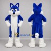 Custom Blue and White Fox Mascot Costume Adult Full Body Suit for School Events Custom Blue and White Fox Mascot Costume Adult Full Body Suit for School Events