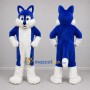 Custom Blue and White Fox Mascot Costume Adult Full Body Suit for School Events