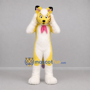 Custom Yellow and White Fox Mascot Costume Adult Full Body Suit for Birthday Parties Custom Yellow and White Fox Mascot Costume Adult Full Body Suit for Birthday Parties