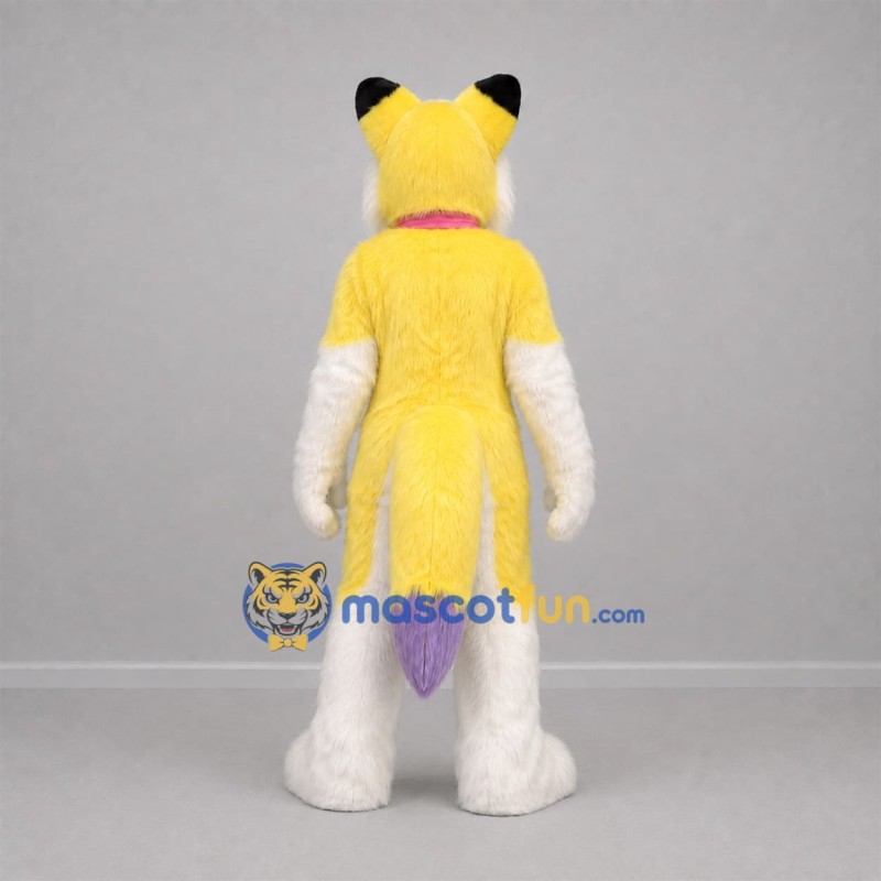 Custom Yellow and White Fox Mascot Costume Adult Full Body Suit for Birthday Parties Custom Yellow and White Fox Mascot Costume Adult Full Body Suit for Birthday Parties