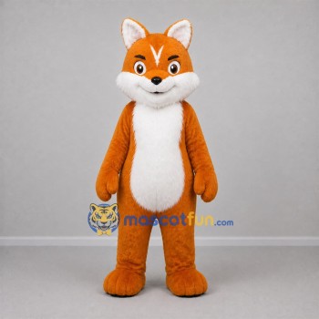 Custom Orange and White Fox Mascot Costume Adult Full Body Suit for Wildlife Events Custom Orange and White Fox Mascot Costume Adult Full Body Suit for Wildlife Events