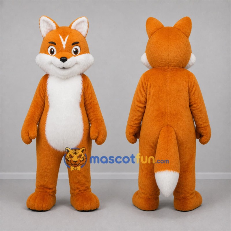 Custom Orange and White Fox Mascot Costume Adult Full Body Suit for Wildlife Events Custom Orange and White Fox Mascot Costume Adult Full Body Suit for Wildlife Events