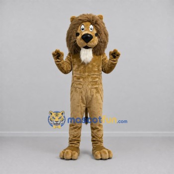 Custom Tan and Brown Lion Mascot Costume Adult Full Body Suit for Wildlife Events Custom Tan and Brown Lion Mascot Costume Adult Full Body Suit for Wildlife Events