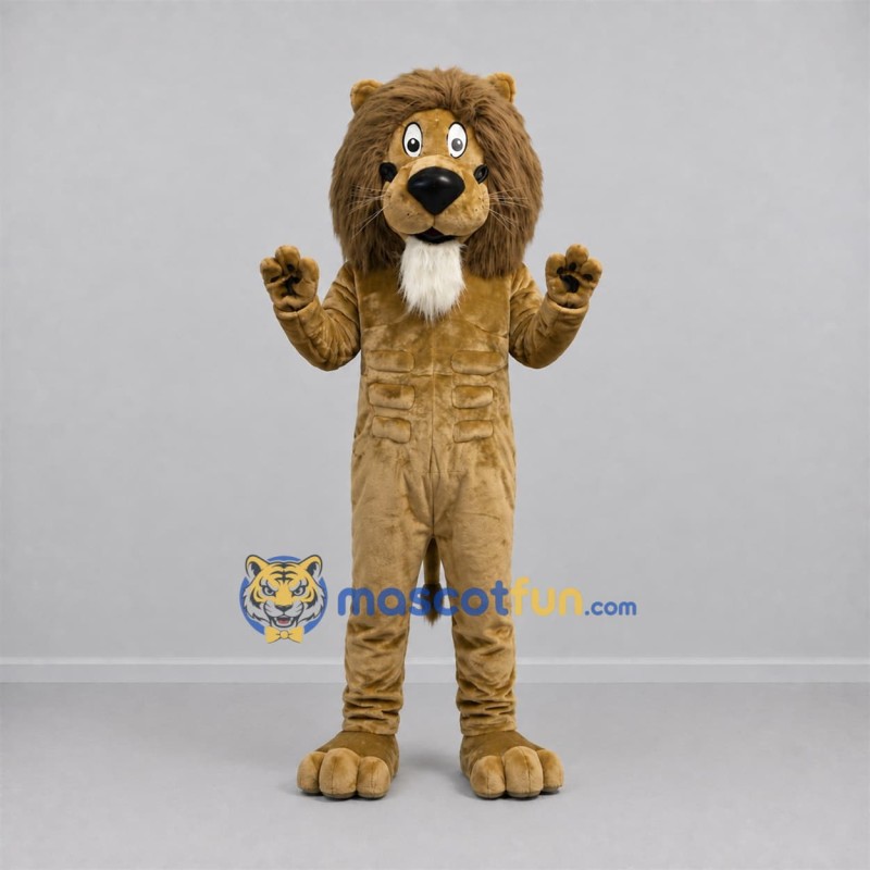 Custom Tan and Brown Lion Mascot Costume Adult Full Body Suit for Wildlife Events Custom Tan and Brown Lion Mascot Costume Adult Full Body Suit for Wildlife Events