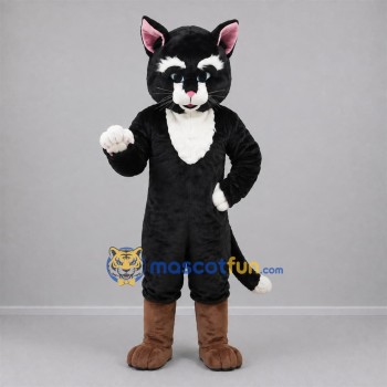 Custom Black and White Cat Mascot Costume Adult Full Body Suit for Storytelling Events