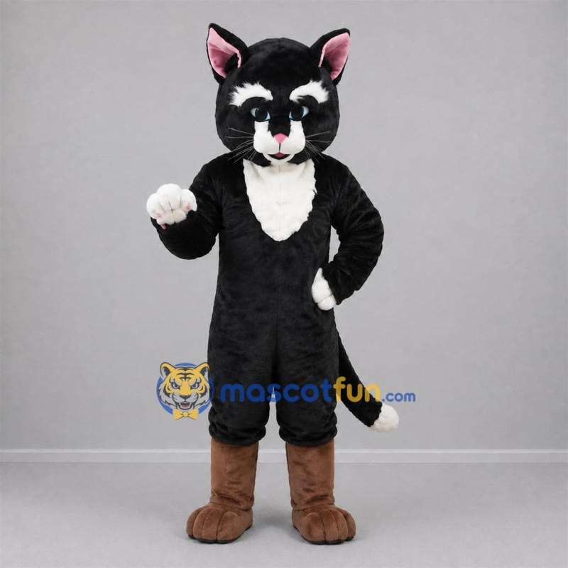 Custom Black and White Cat Mascot Costume Adult Full Body Suit for Storytelling Events Custom Black and White Cat Mascot Costume Adult Full Body Suit for Storytelling Events