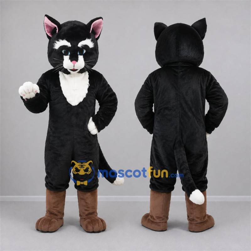 Custom Black and White Cat Mascot Costume Adult Full Body Suit for Storytelling Events Custom Black and White Cat Mascot Costume Adult Full Body Suit for Storytelling Events