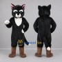 Custom Black and White Cat Mascot Costume Adult Full Body Suit for Storytelling Events