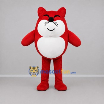 Custom Red and White Cat Mascot Costume Adult Full Body Suit for Birthday Parties