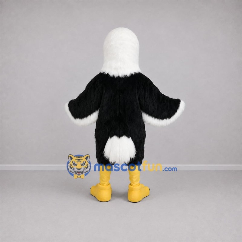 Custom Black and White Bald Eagle Mascot Costume Adult Full Body Suit for Sports Events Custom Black and White Bald Eagle Mascot Costume Adult Full Body Suit for Sports Events