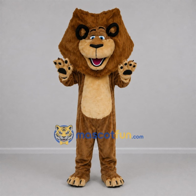 Custom Brown and Tan Lion Mascot Costume Adult Full Body Suit for Wildlife Events Custom Brown and Tan Lion Mascot Costume Adult Full Body Suit for Wildlife Events