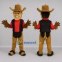 Custom Tan and Red Cowboy Mascot Costume Adult Full Body Suit for Western Events