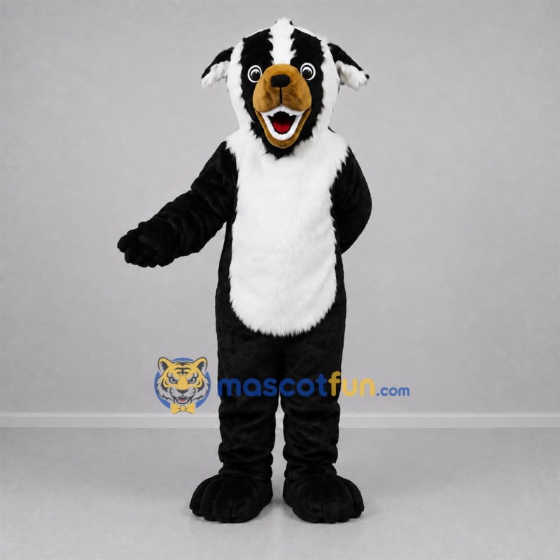 Custom Black and White Dog Mascot Costume Adult Full Body Suit for Pet Events Custom Black and White Dog Mascot Costume Adult Full Body Suit for Pet Events