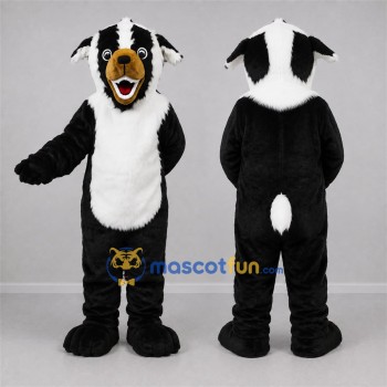 Custom Black and White Dog Mascot Costume Adult Full Body Suit for Pet Events