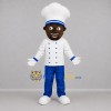 Custom White and Blue Chef Mascot Costume Adult Full Body Suit for Food Festivals Custom White and Blue Chef Mascot Costume Adult Full Body Suit for Food Festivals
