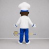 Custom White and Blue Chef Mascot Costume Adult Full Body Suit for Food Festivals Custom White and Blue Chef Mascot Costume Adult Full Body Suit for Food Festivals