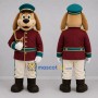 Custom Brown and Burgundy Bellhop Dog Mascot Costume Adult Full Body Suit for Hospitality Events