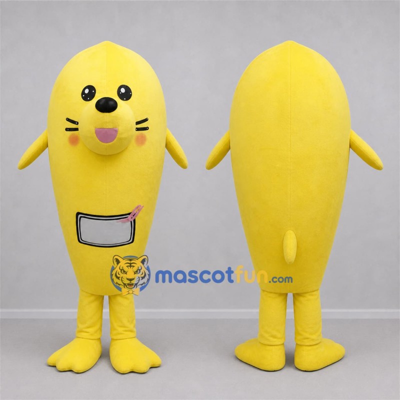 Custom Yellow Seal Mascot Costume Adult Full Body Suit for Ocean Events Custom Yellow Seal Mascot Costume Adult Full Body Suit for Ocean Events