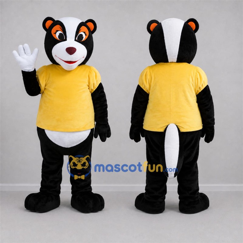 Custom Black and White Skunk Mascot Costume Adult Full Body Suit for Nature Events Custom Black and White Skunk Mascot Costume Adult Full Body Suit for Nature Events
